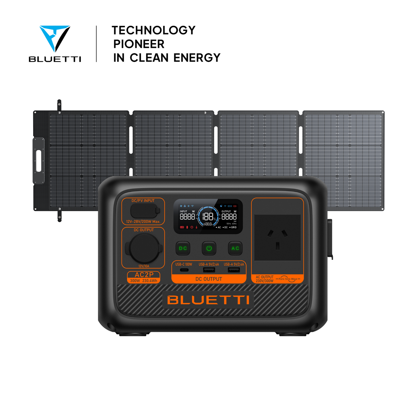 AC2P+SP200L | 300W, 230.4Wh 200W Solar Kit