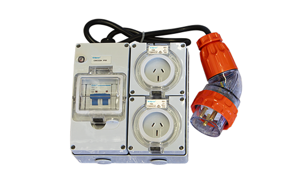 Industrial Power Socket Adapter (Breaker) 32A to 2x 15A