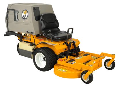 Mower with a visible brand logo on a white background