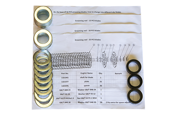 LS460 HD Grooming reel spacer kit