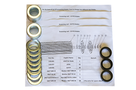 LS460 HD Grooming reel spacer kit