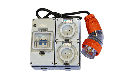 Industrial Power Socket Adapter (Breaker) 32A to 2x 15A