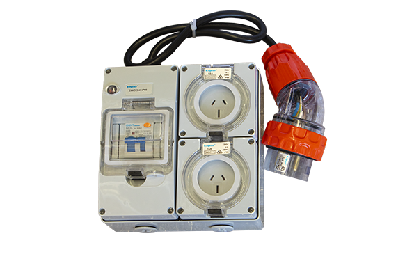 Industrial Power Socket Adapter (RCD) 32A to 2x 15A